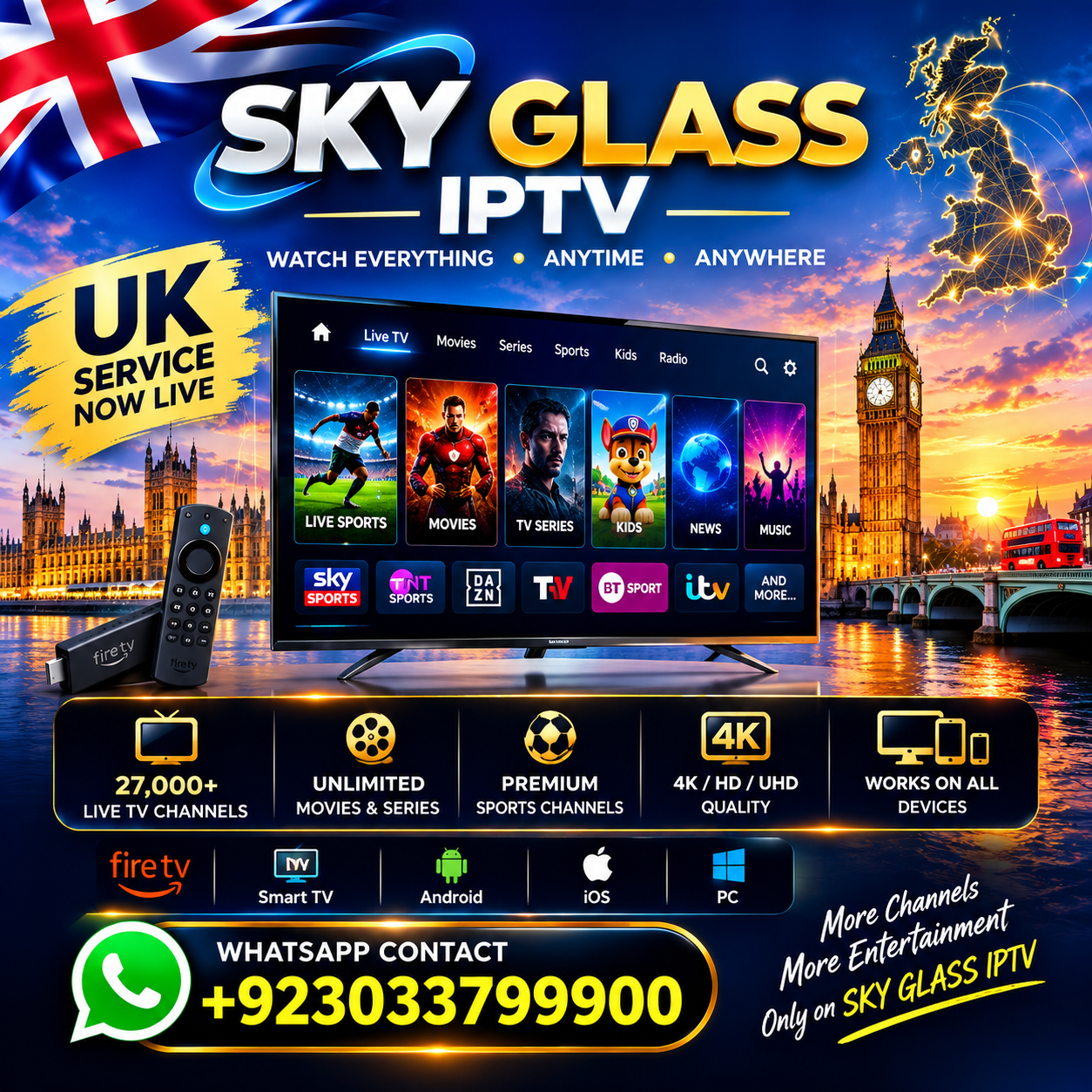 Sky Glass IPTV Subscription – Best IPTV Service for UK Viewers