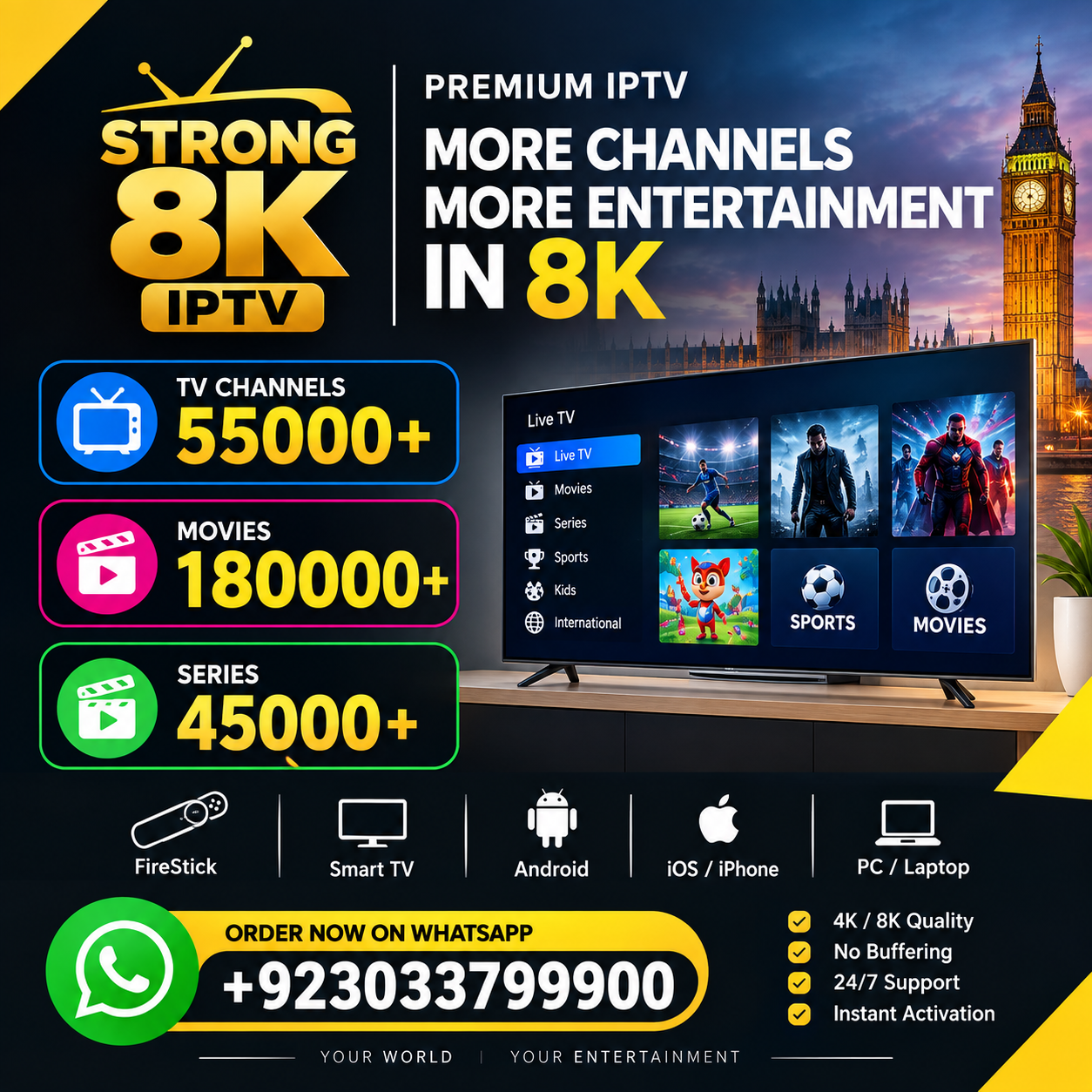 Strong IPTV Subscription – Live TV Channels, Movies & Series | Strong IPTV