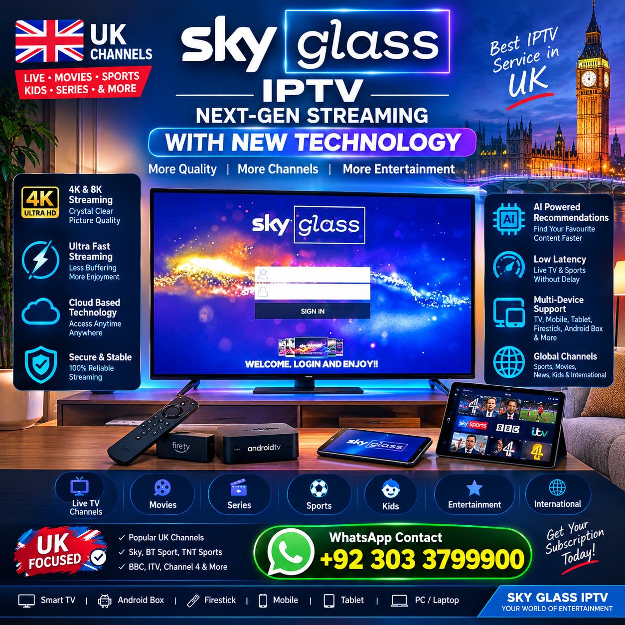SKY GLASS IPTV – Latest IPTV Streaming Technology Updates in 2026