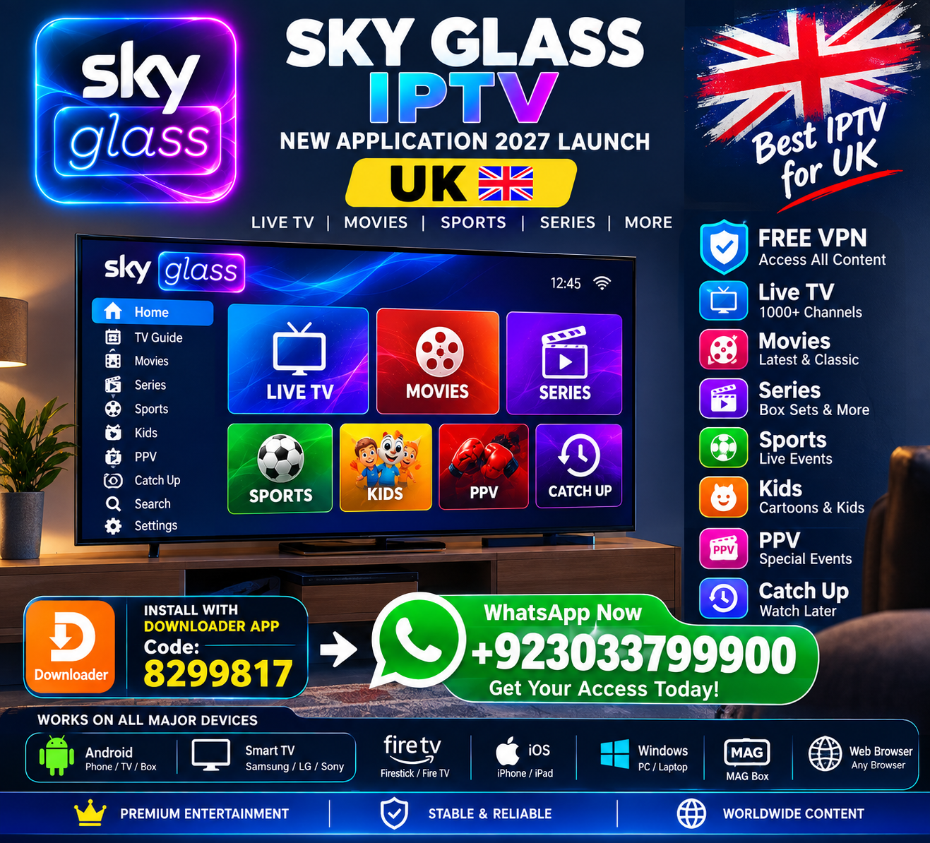 Sky Glass IPTV 2027 : New IPTV Application for UK Viewers